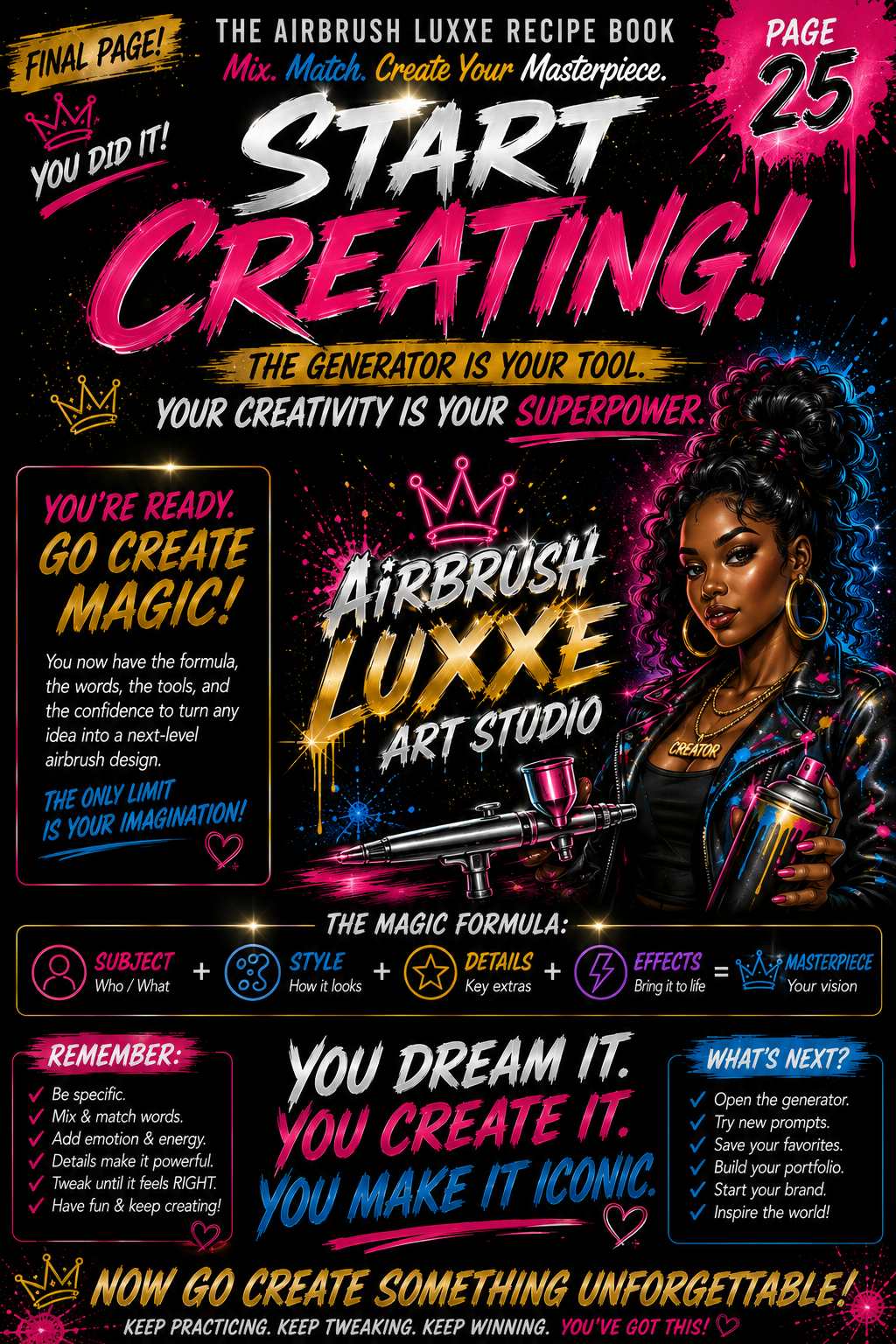 The Airbrush Luxxe Recipe Book™