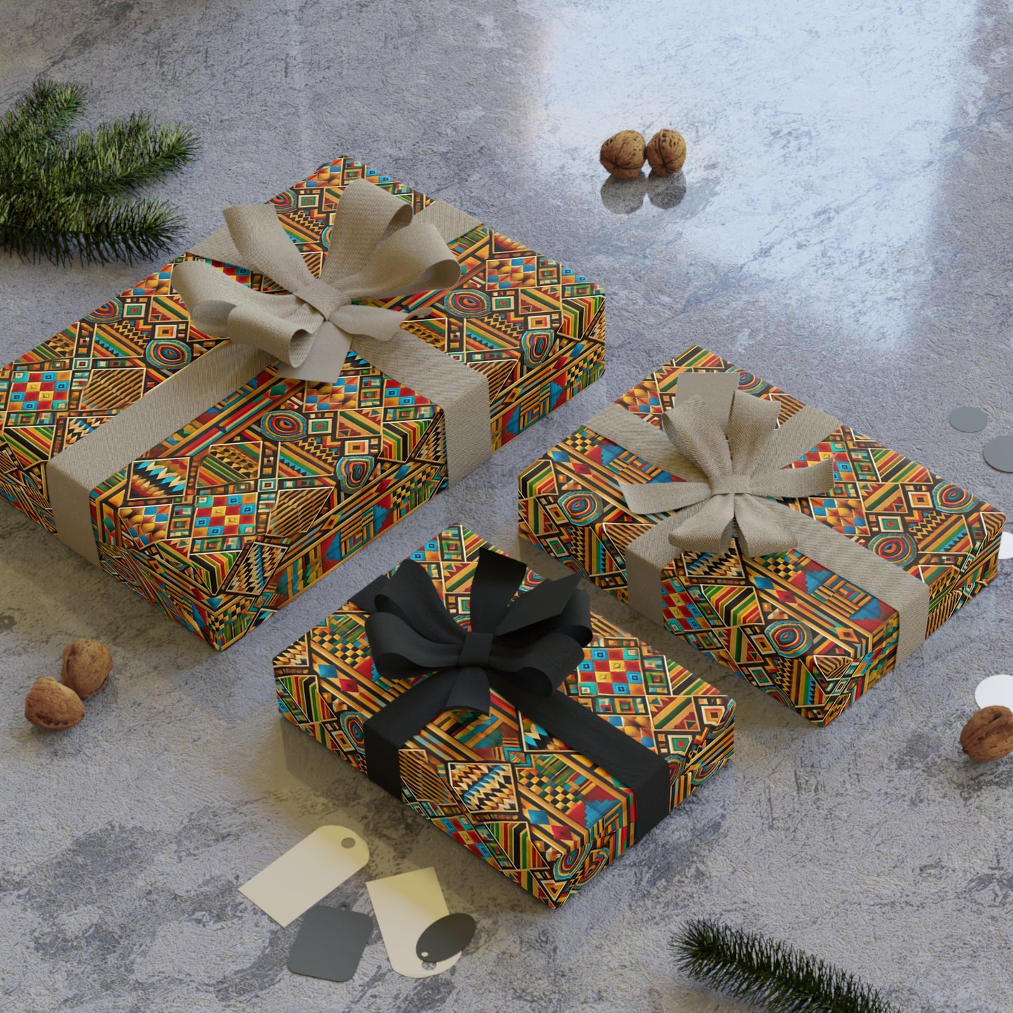 African Print Gift Wrapping Paper Roll