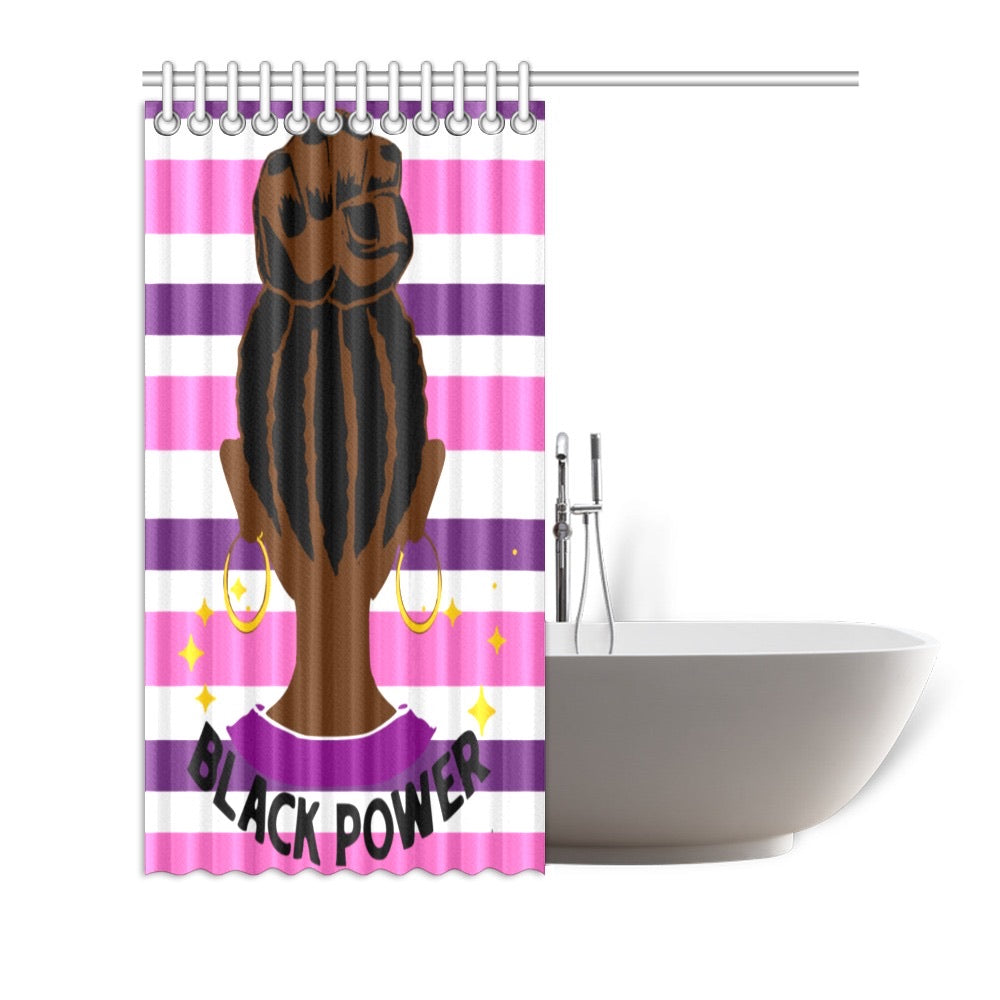 Black Power Shower Curtain