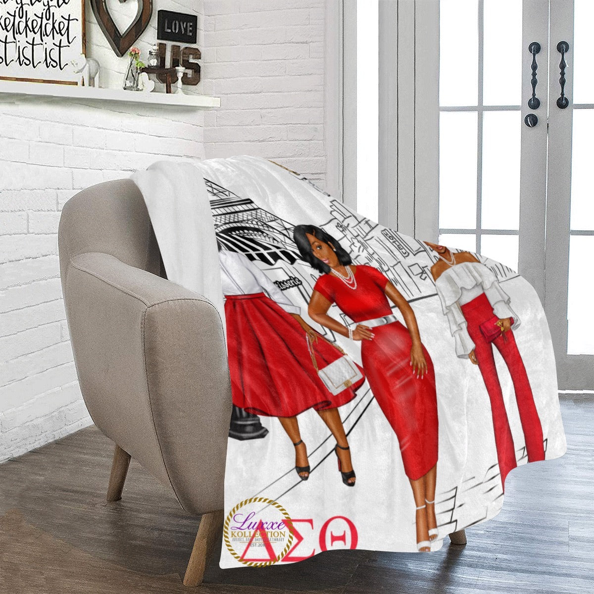 Delta’s Take Paris Delta Sigma Theta Fleece Blanket