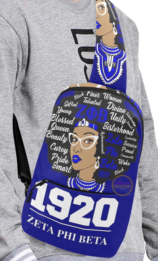 Zeta Phi Beta Afro Drip Chest Bag