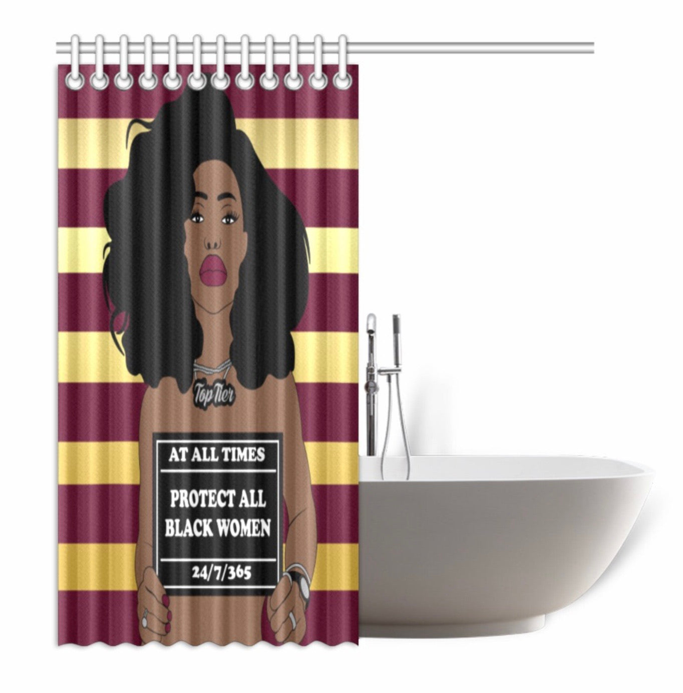 Protect All Black Women Shower Curtain