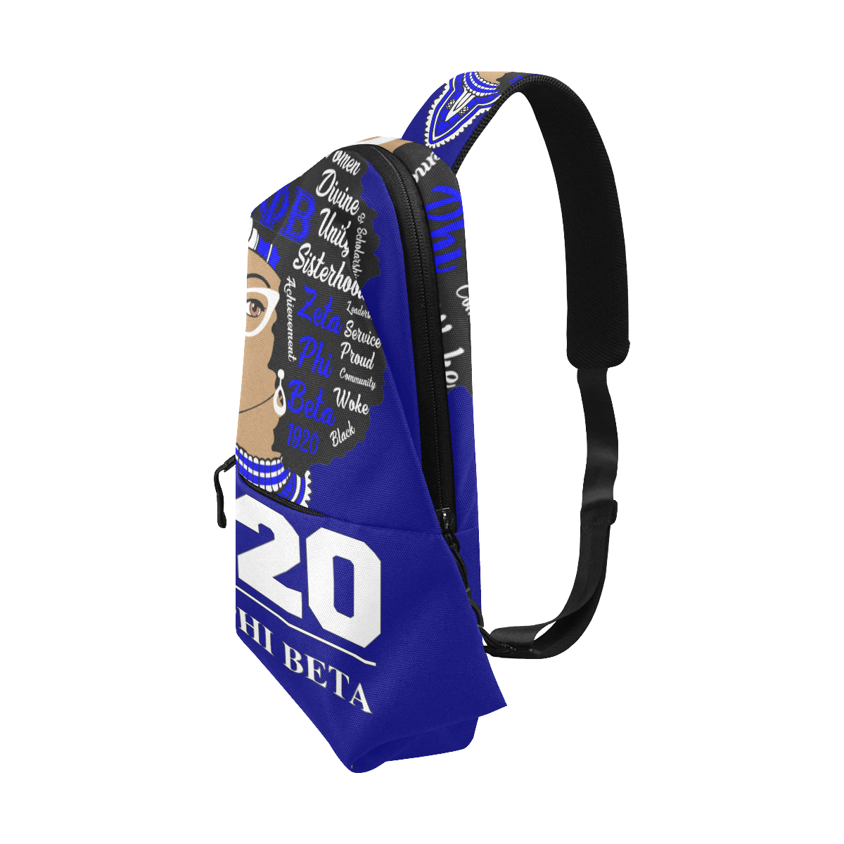Zeta Phi Beta Afro Drip Chest Bag