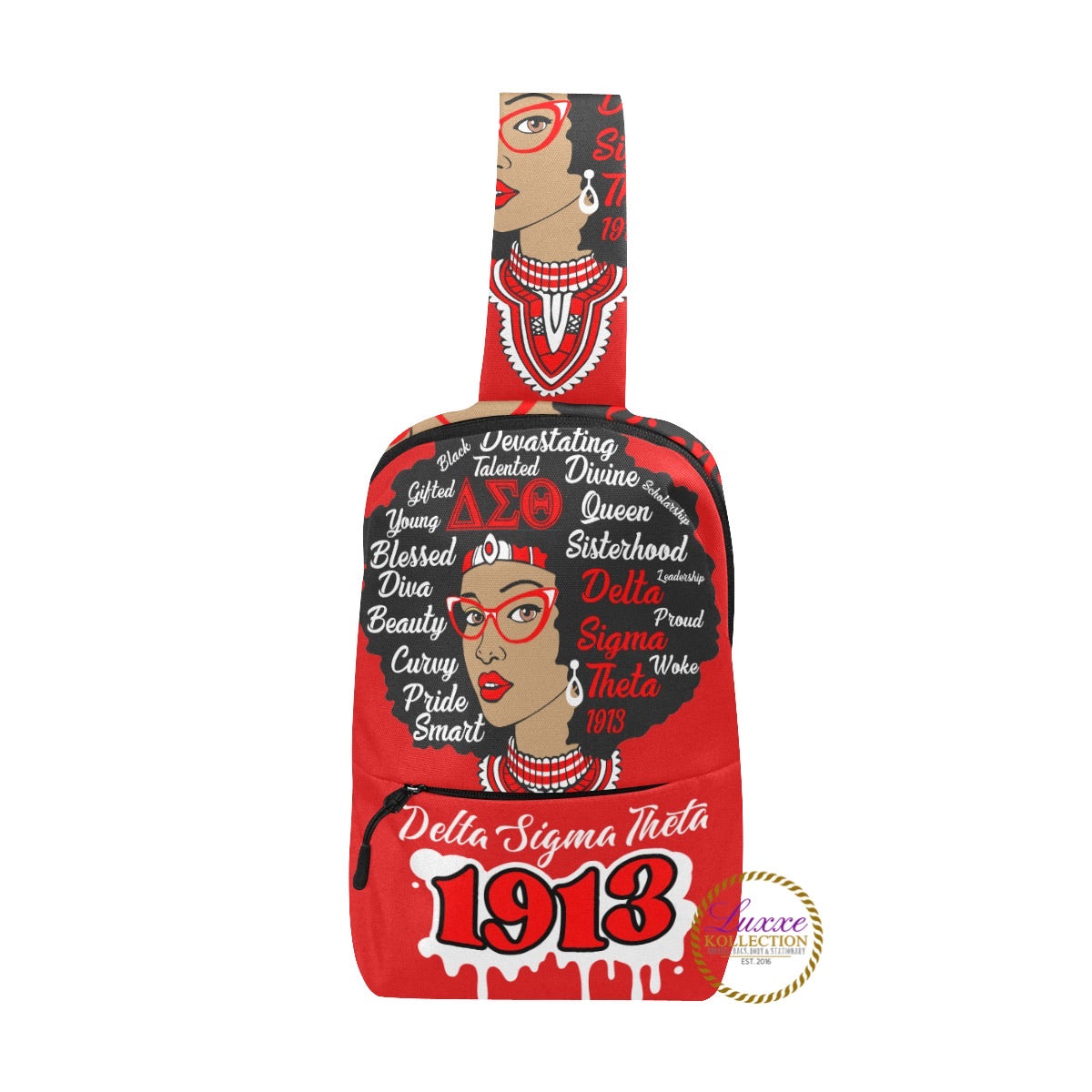 Delta Sigma Theta Afro Drip Chest Bag