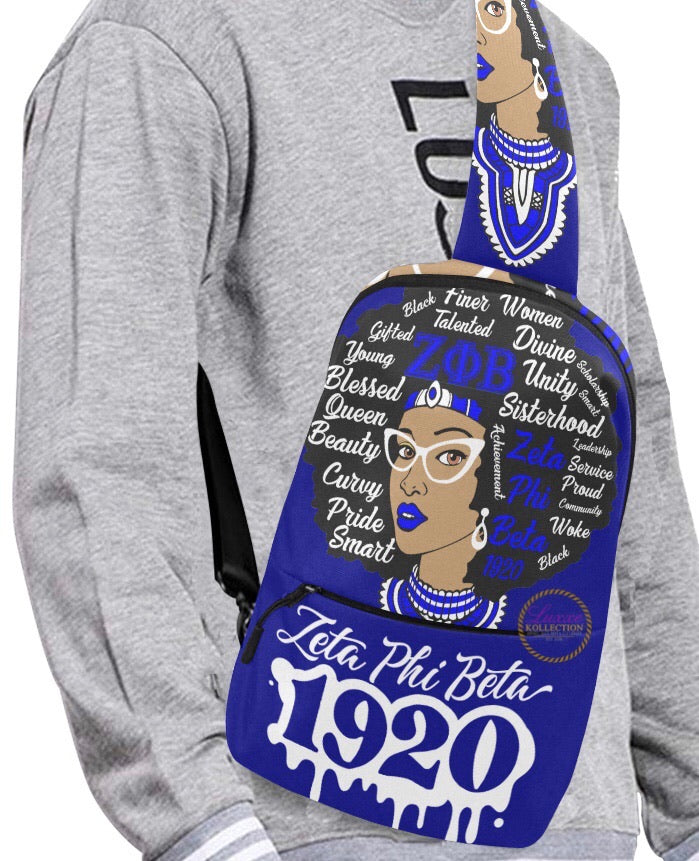 Zeta Phi Beta Afro Drip Chest Bag