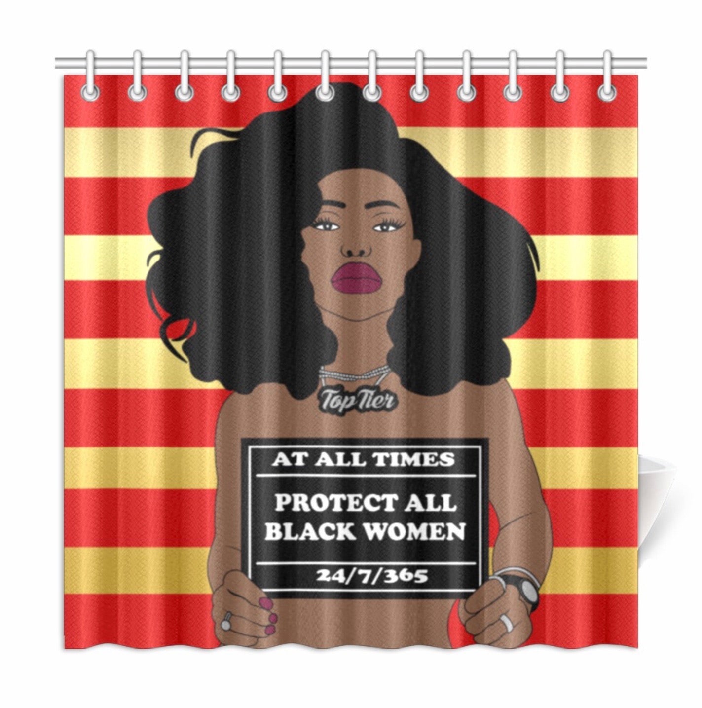 Protect All Black Women Shower Curtain