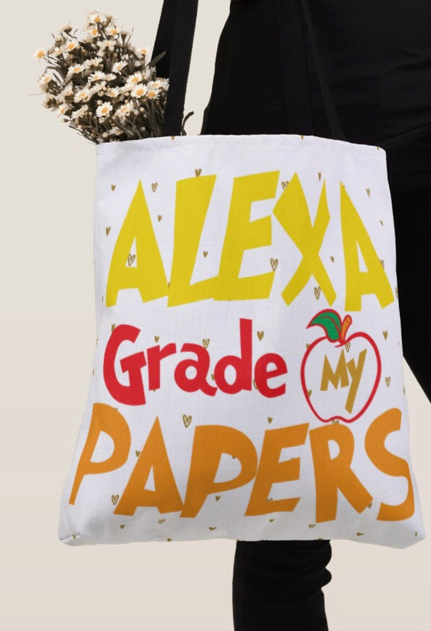 Alexa Grade My Papers Shoulder Tote Bag