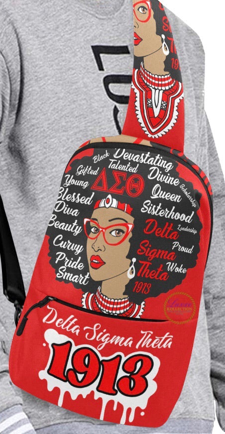 Delta Sigma Theta Afro Drip Chest Bag