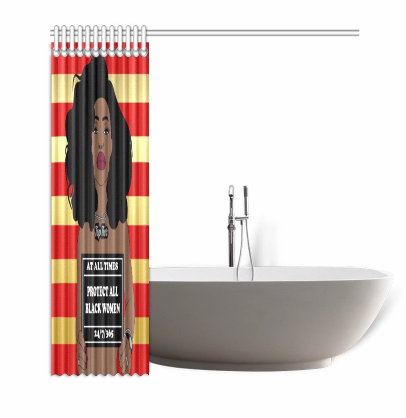 Protect All Black Women Shower Curtain