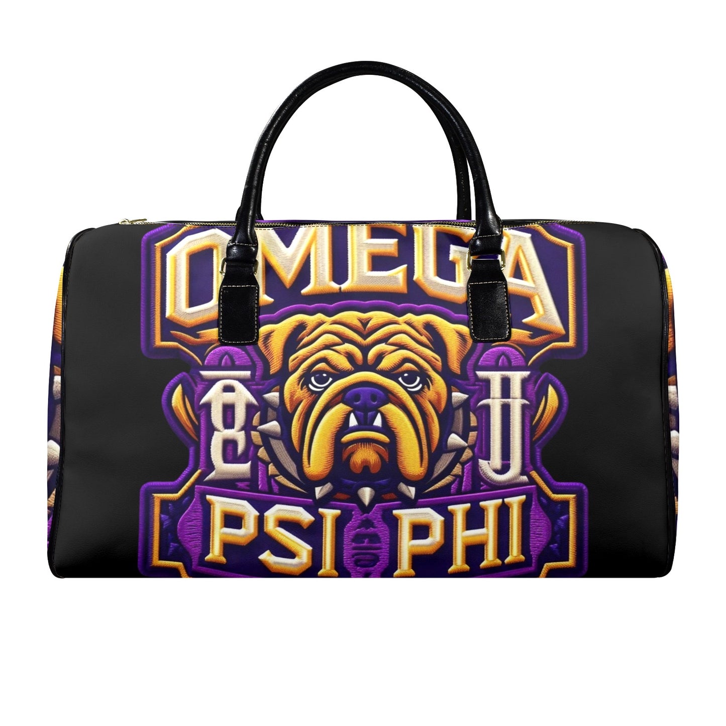 Omega Psi Phi Leather Travel Bag - Large