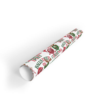 Balls Deep In Christmas Spirit Gift Wrapping Paper Rolls