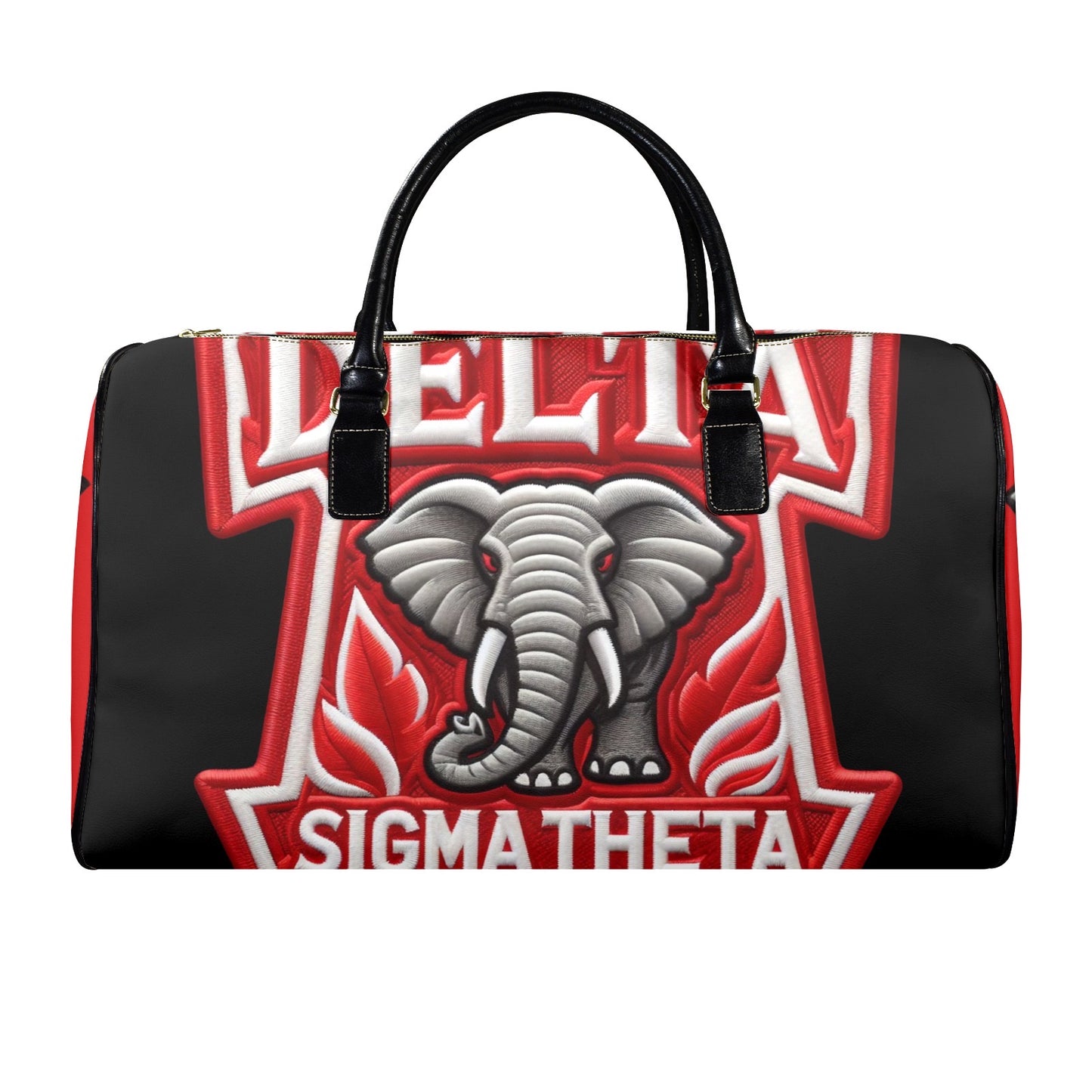 Delta Sigma Theta Leather Travel Bag-Large