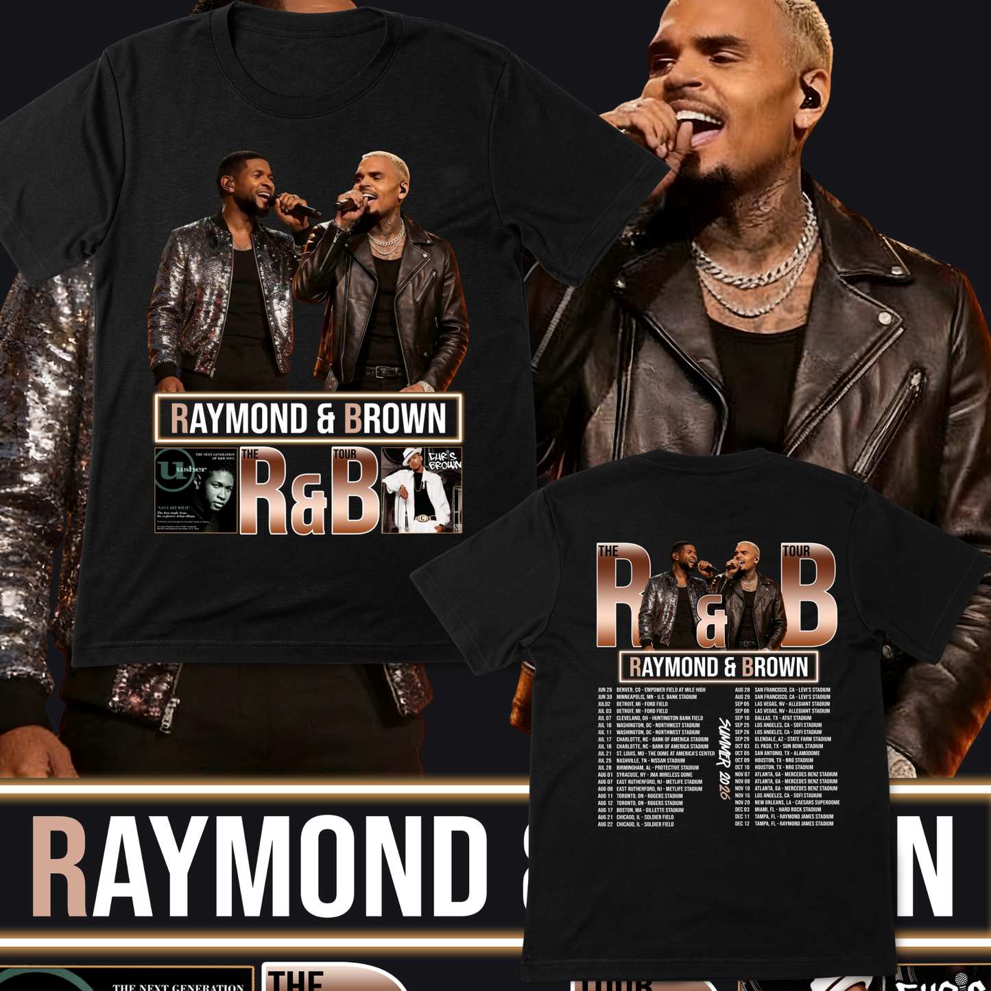 The R&B Tour T-shirt …Usher Raymond & Chris Brown 2026 Tour T-shirt (Copy)