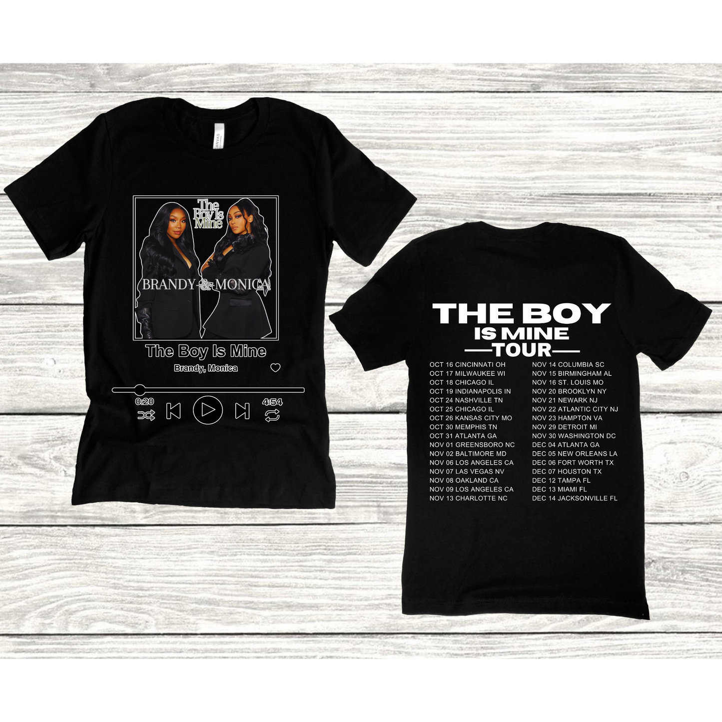 Brandy And Monica The Boy Is Mine Spotify Tour T-shirt