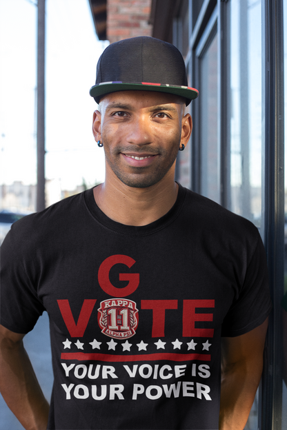 Kappa Alpha Psi - Go Vote - Your Voice Is Your Power T-shirt