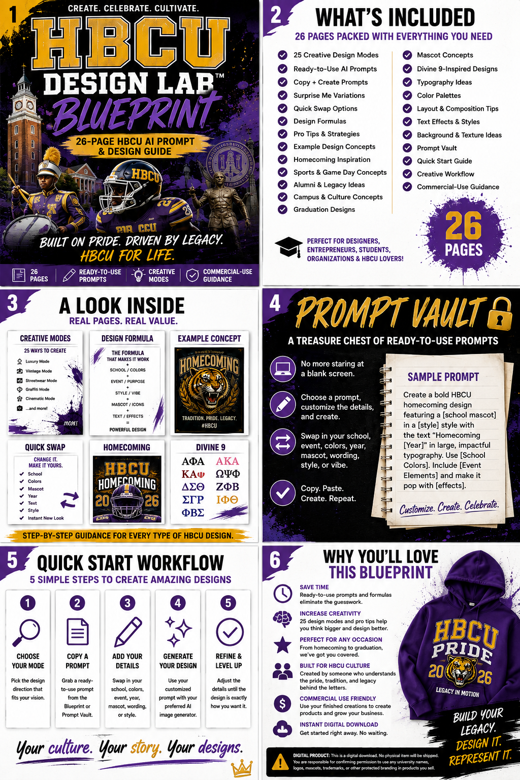 HBCU Design Lab™ Blueprint | 15-Page HBCU AI Prompt & Design Guid