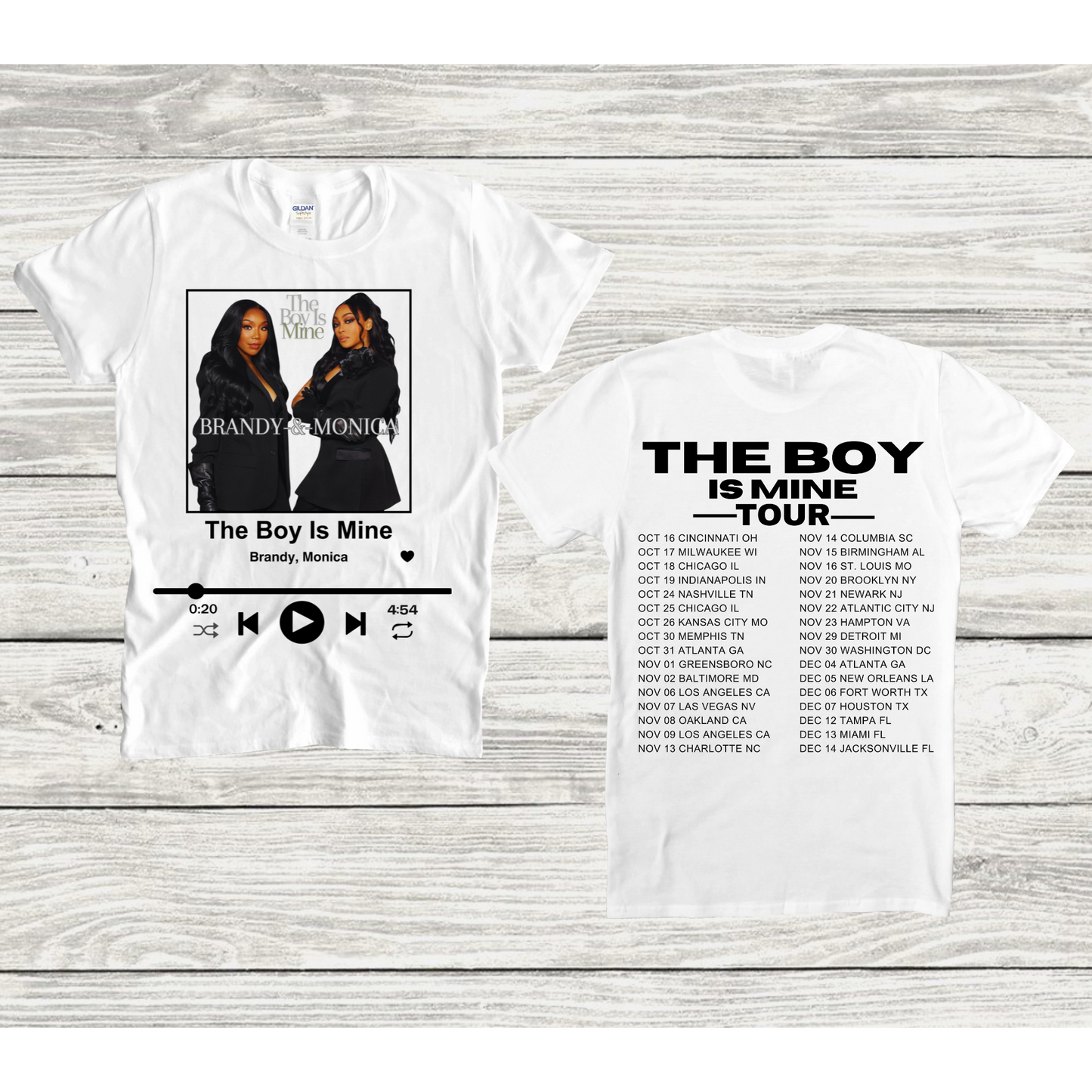 Brandy And Monica The Boy Is Mine Spotify Tour T-shirt
