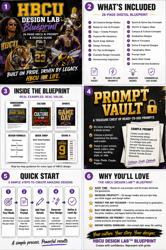 HBCU Design Lab™ Blueprint | 15-Page HBCU AI Prompt & Design Guide