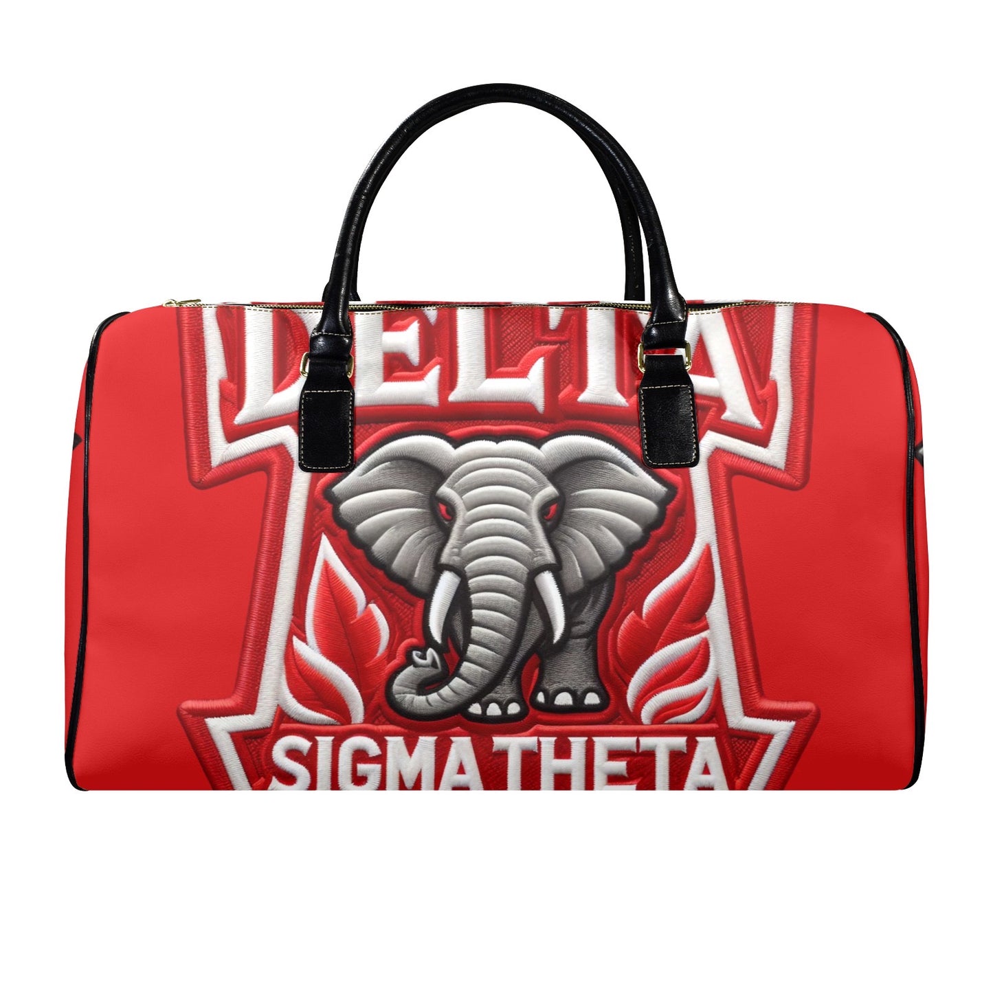 Delta Sigma Theta Leather Travel Bag-Large