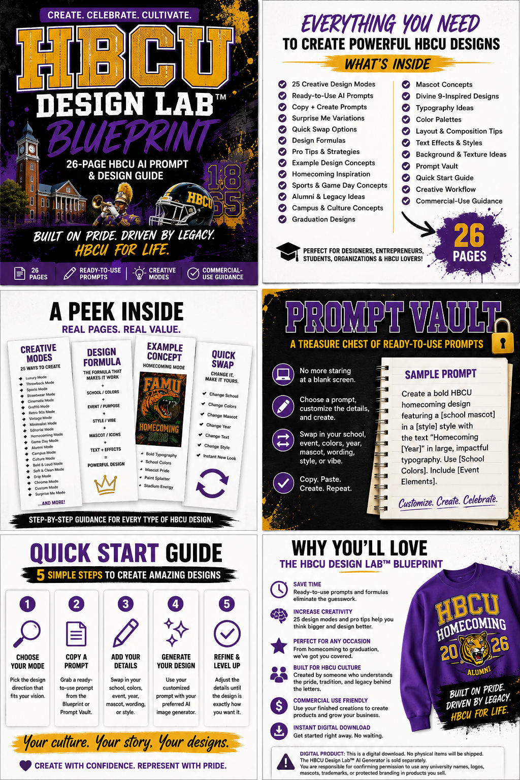 HBCU Design Lab™ Blueprint | 15-Page HBCU AI Prompt & Design Guid