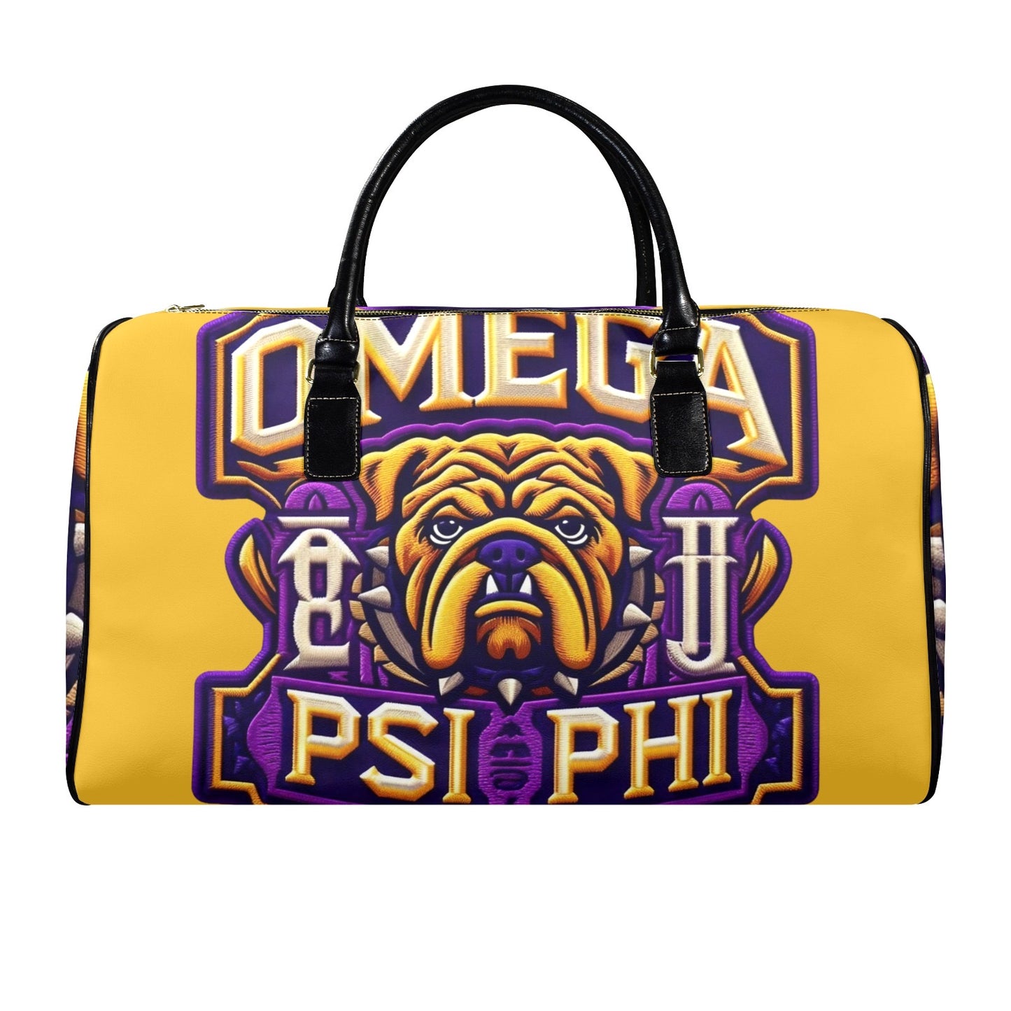 Omega Psi Phi Leather Travel Bag - Large