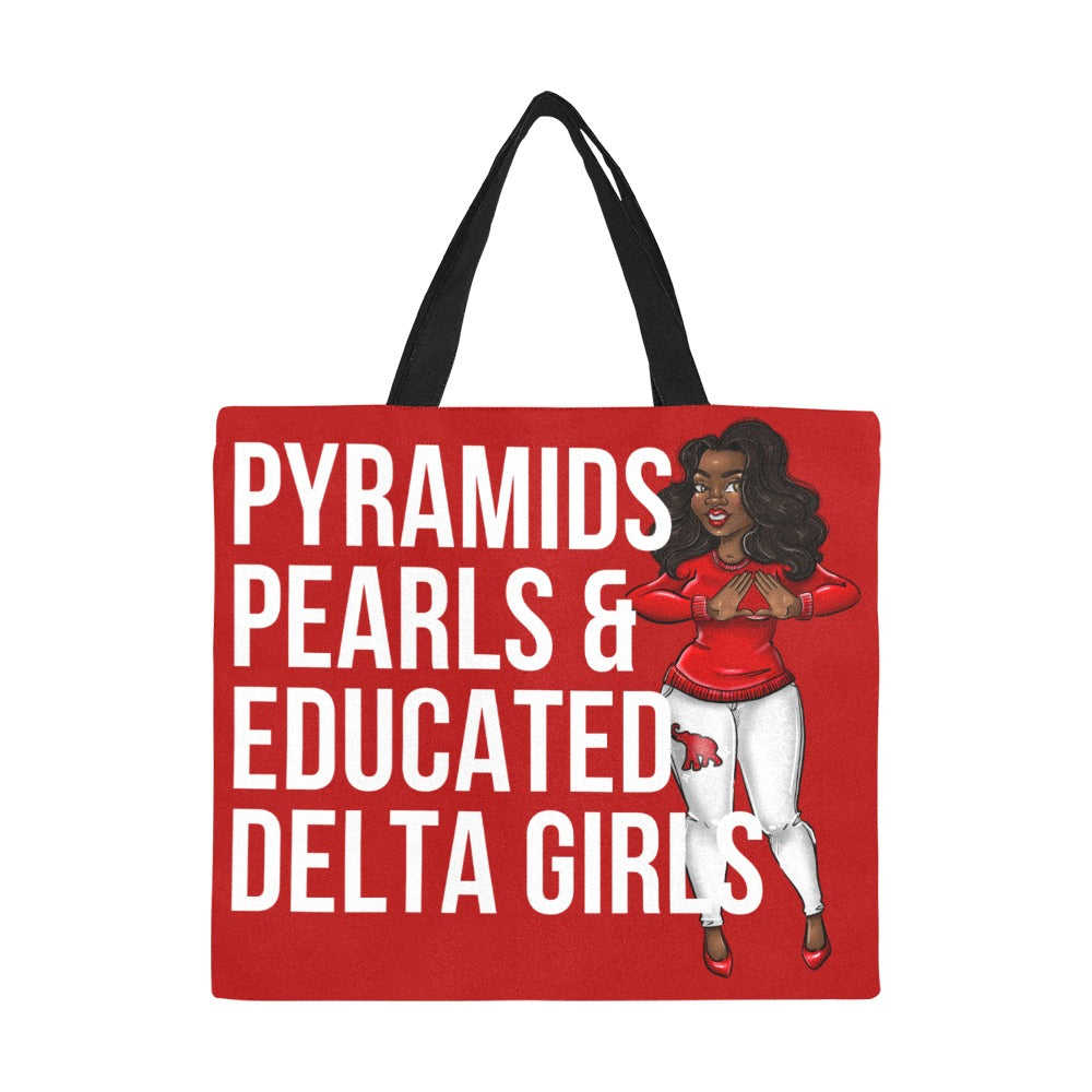 Pyramids Pearls & Educated Delta Girls Tote Bag