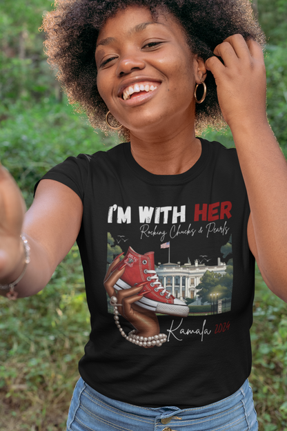 DST I’m With Her Rocking Chucks & Pearls T-shirt