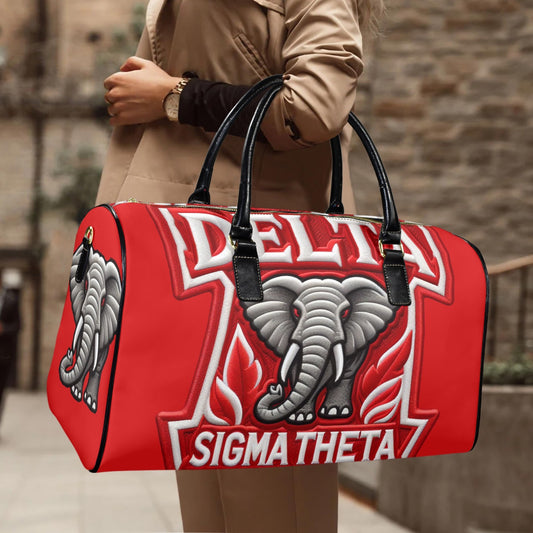 Delta Sigma Theta Leather Travel Bag-Large