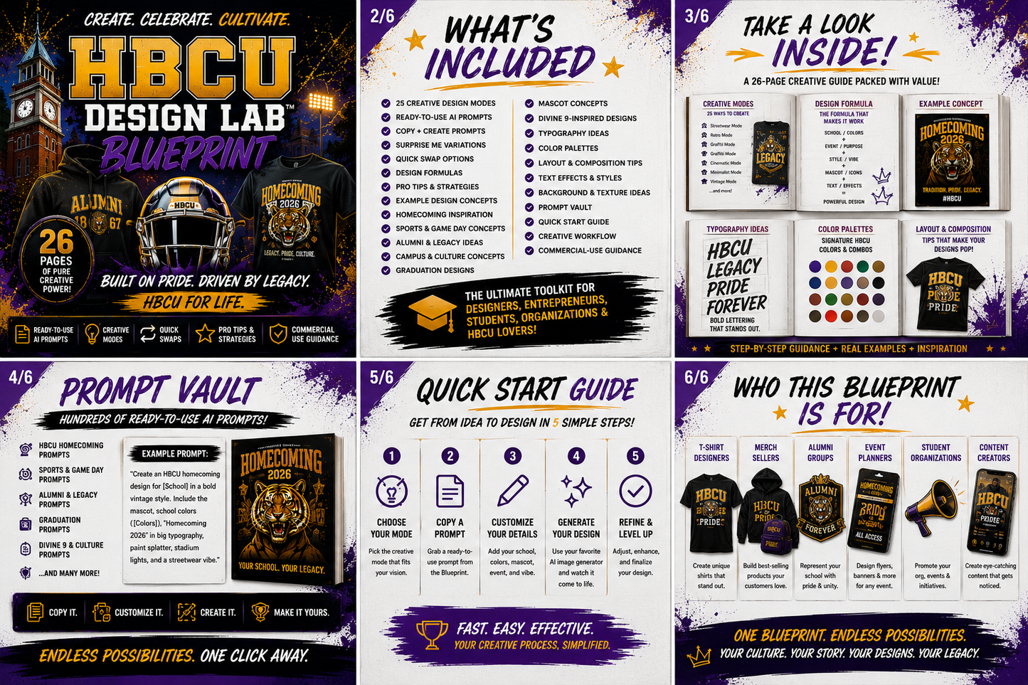 HBCU Design Lab™ Blueprint | 15-Page HBCU AI Prompt & Design Guid