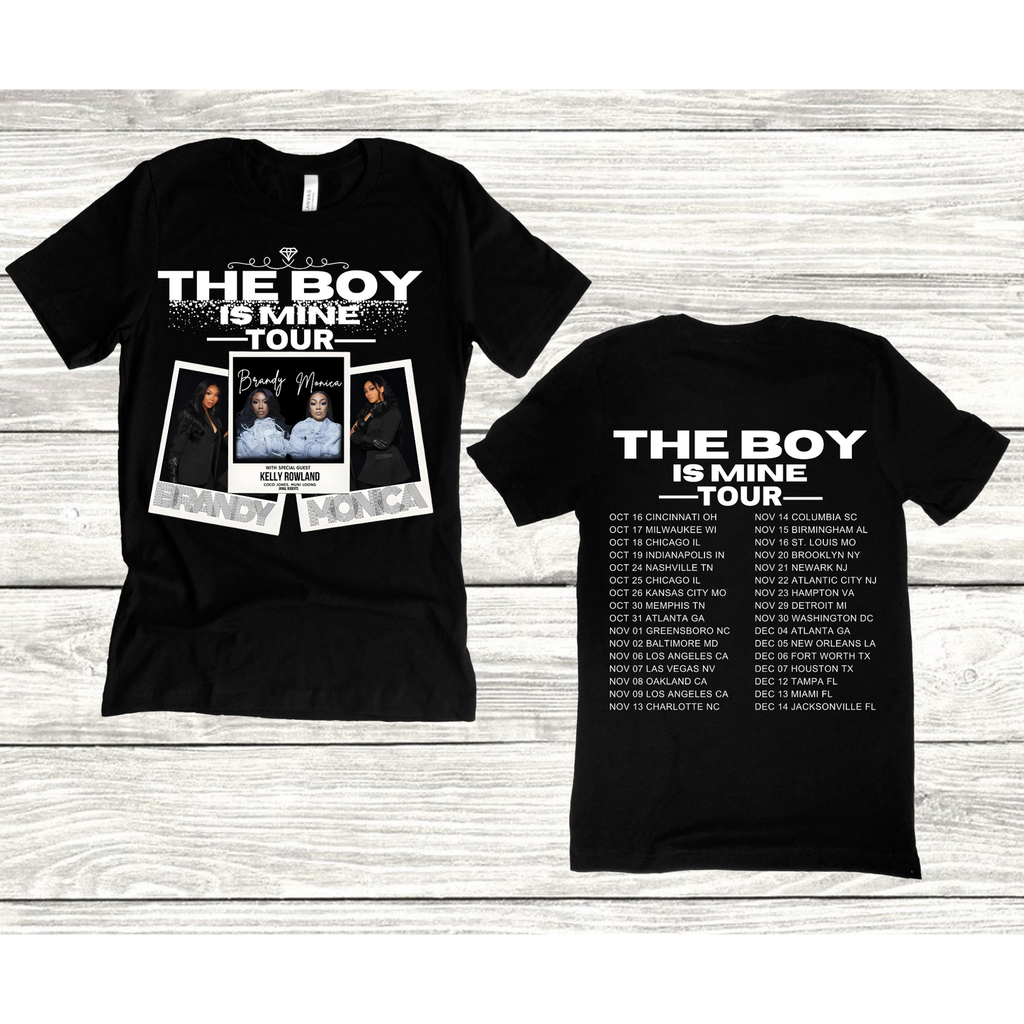 Monica And Brandy The Boy Is Mine Tour Featuring Kelly Rowland And Muni Long T-shirt
