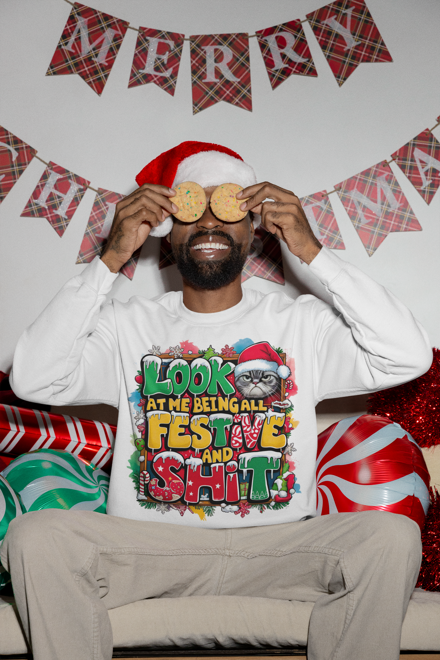Look At Me Being All festive And Shit Christmas Sweatshirt