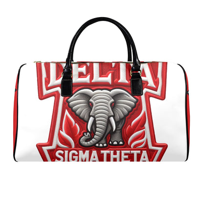 Delta Sigma Theta Leather Travel Bag-Large