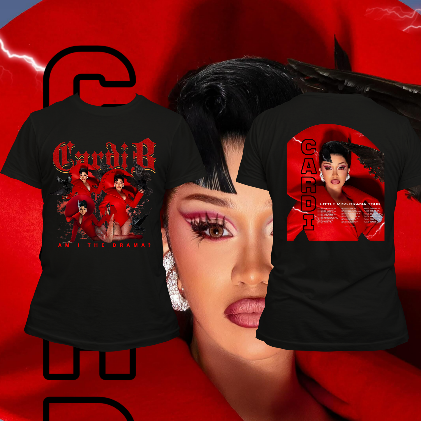 Cardi B Am I The Drama Tour T-shirt