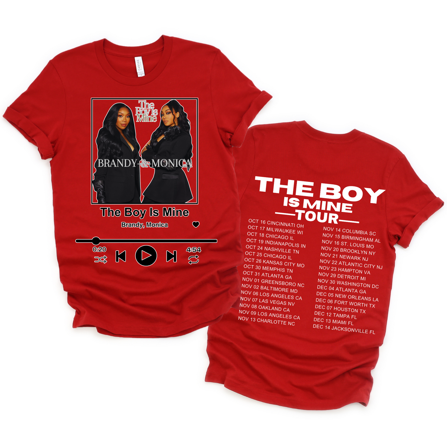 Brandy And Monica The Boy Is Mine Spotify Tour T-shirt
