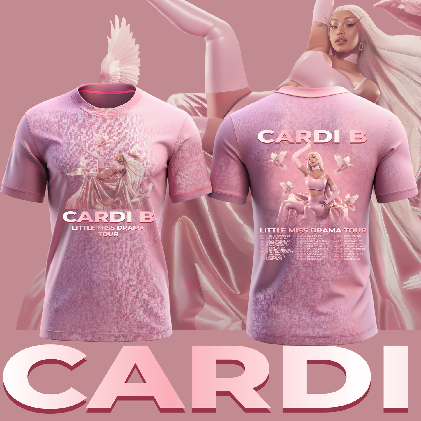 Cardi B Am I The Drama Tour T-shirt