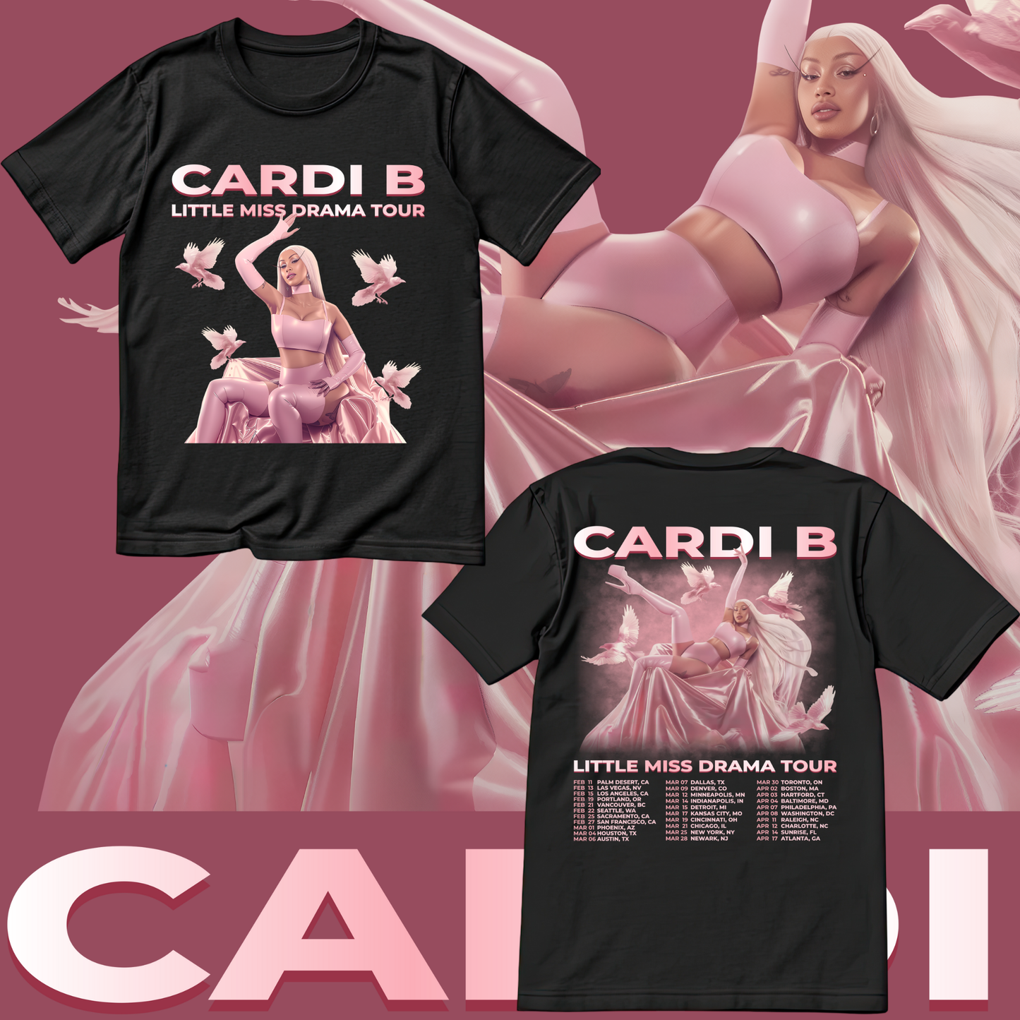 Cardi B Am I The Drama Tour T-shirt