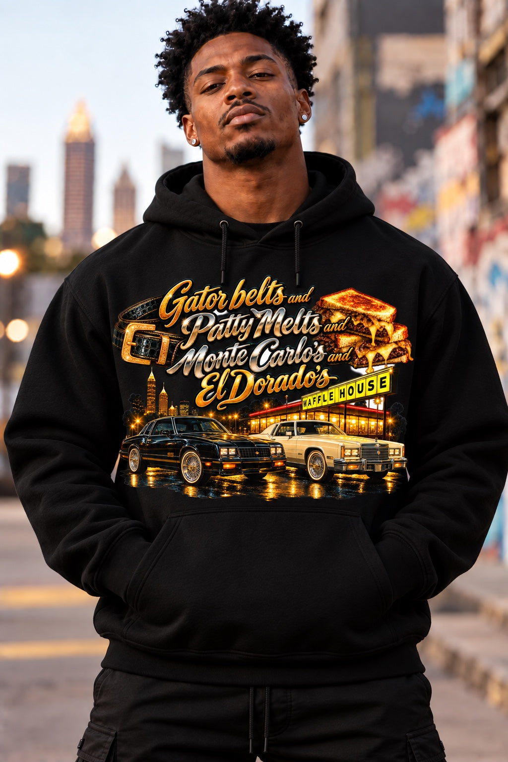 Gator Belts and Patty Melts black Hoodie
