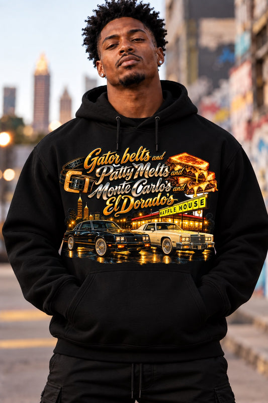 Gator Belts and Patty Melts black Hoodie