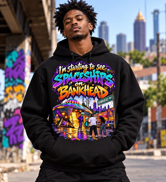 I'm Starting to See Spaceships on Bankhead black Hoodie