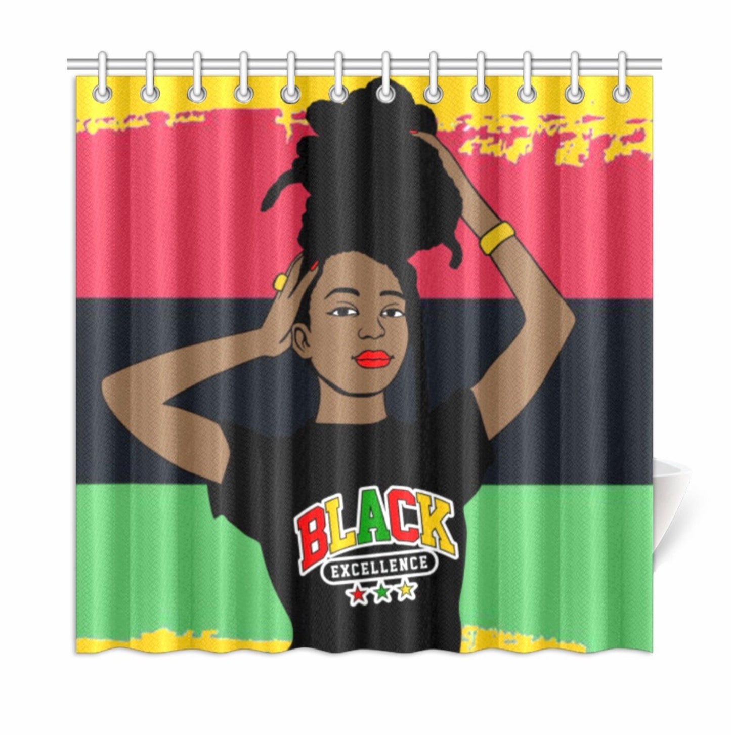 Black Excellence Shower Curtain