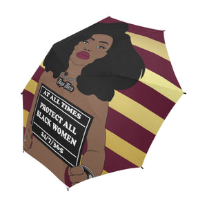 Protect All Black Women Shower Curtain Umbrella