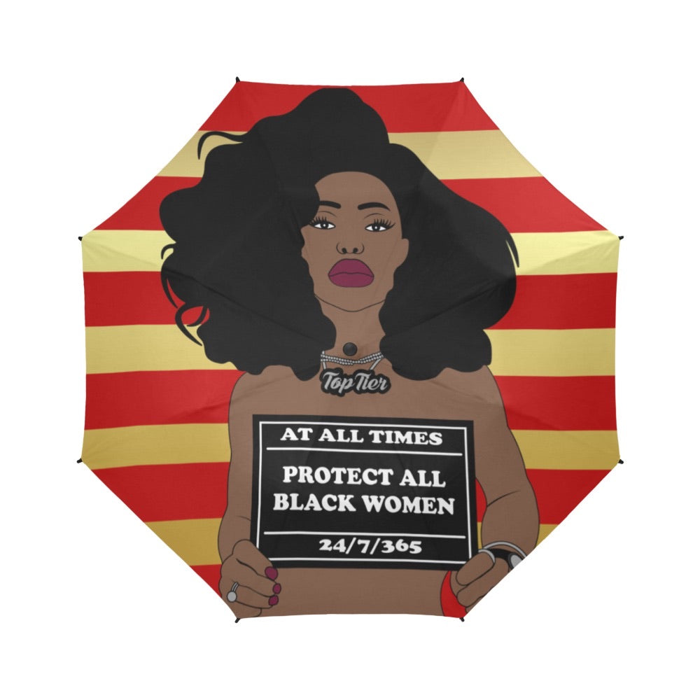 Protect All Black Women Shower Curtain Umbrella