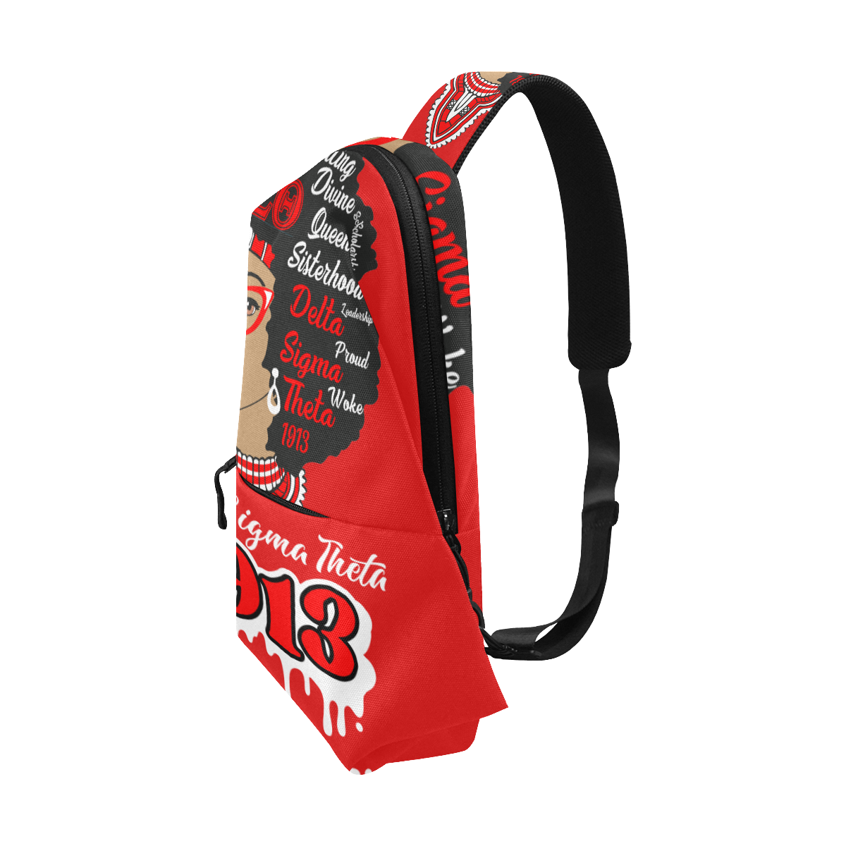 Delta Sigma Theta Afro Drip Chest Bag