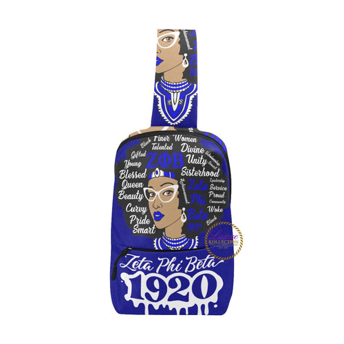Zeta Phi Beta Afro Drip Chest Bag