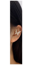 Load image into Gallery viewer, Gold CZ Crystal Butterfly Ear Hook Earring