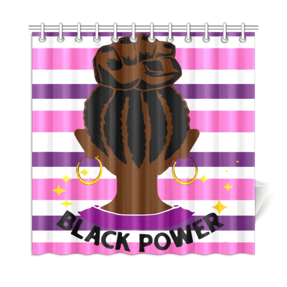 Black Power Shower Curtain