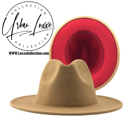 Camel Two-Tone Fedora Hat