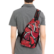 Load image into Gallery viewer, Red Jordan Collage Sneakerhead Sling Chest Bag