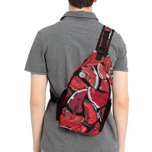Red Jordan Collage Sneakerhead Sling Chest Bag