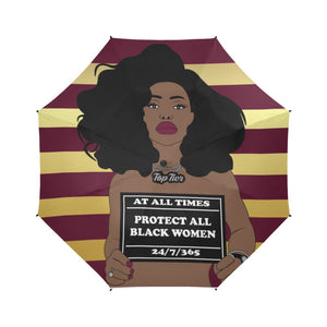 Protect All Black Women Shower Curtain Umbrella
